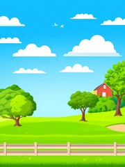 landscape with trees generated Ai 