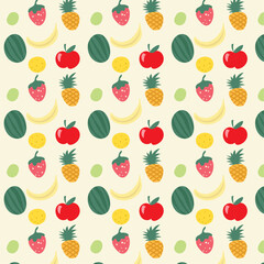 seamless pattern with fruits salad