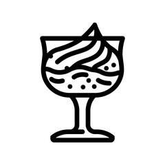 chocolate mousse food snack line icon vector. chocolate mousse food snack sign. isolated contour symbol black illustration