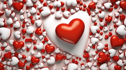 HD wallpaper: red and white heart wallpaper, Valentine's Day, love image,