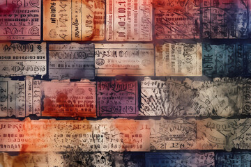 collage of textures for a nice background, stamp illustration