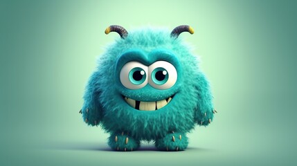 HD wallpaper: teal monster clip art, character, smile, paint, funny, cute, human Face, 