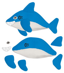 smile blue white made from plasticine and object for graphic designer use