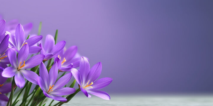 Beauty Zephyranthes flower, garden decoration, copy space blurred background, Generative AI