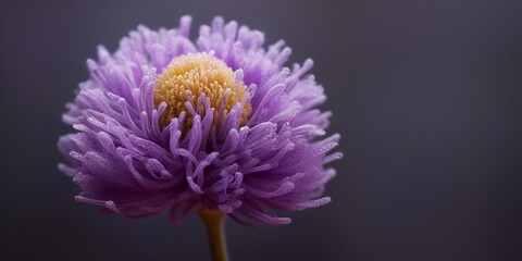 Beauty purple flower, garden decoration, copy space blurred background, Generative AI