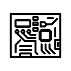 circuit board electrical engineer line icon vector. circuit board electrical engineer sign. isolated contour symbol black illustration