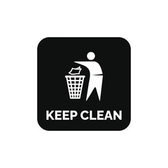 Do not litter packaging mark icon symbol vector. Keep clean icon symbol
