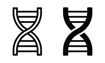 DNA icon with outline and glyph style.