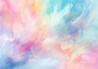 Watercolor background with colorful curving pattern. Generative AI.