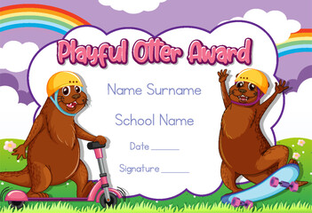 Certificate for kids template with customizable design with playful fonts