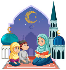 Muslim Family Cartoon Characters
