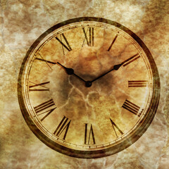 classic clock and grunge background