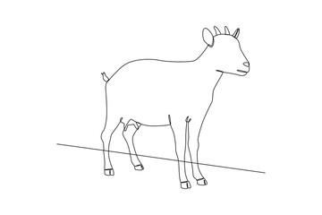 Fototapeta na wymiar Single one line drawing mammal animal concept. Continuous line draw design graphic vector illustration.