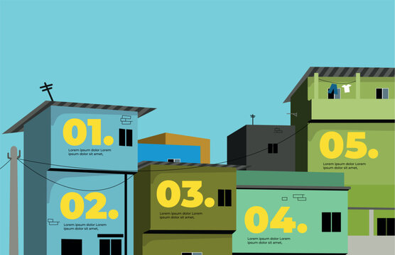 Favela Brasil, ilustraci&oacute;n para sumario de revista.