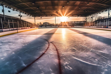 empty ice hockey rink sport arena