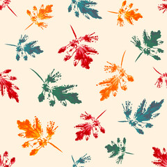 seamless pattern with autumn leaves