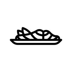 teriyaki salmon japanese food line icon vector. teriyaki salmon japanese food sign. isolated contour symbol black illustration