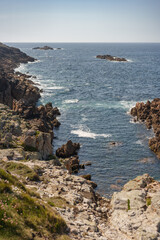 Fototapeta na wymiar rock formation on the Atlantic ocean shore in A Coruña, Galicia