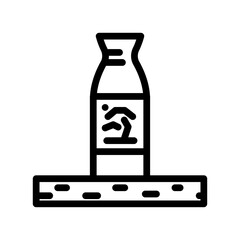 sake bottle japanese food line icon vector. sake bottle japanese food sign. isolated contour symbol black illustration