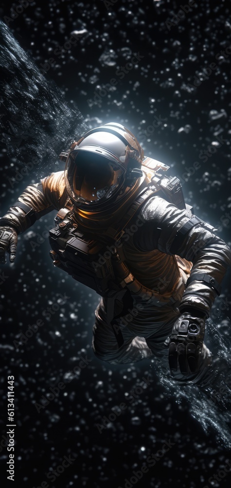 Poster astronaut exploring space and universe