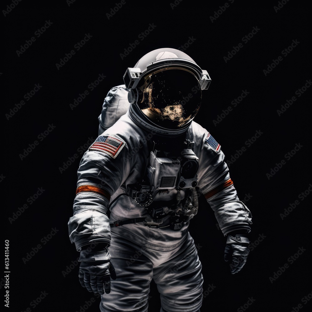 Sticker astronaut exploring space and universe