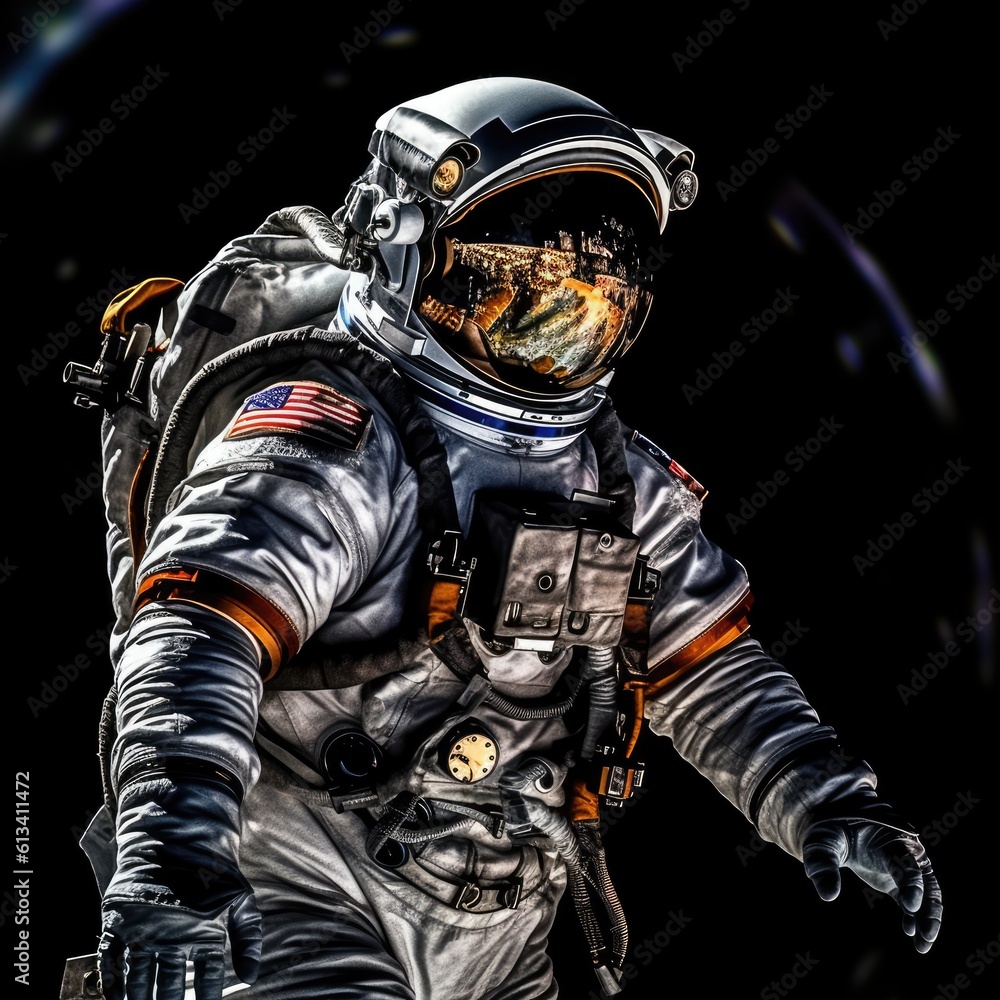 Wall mural astronaut exploring space and universe