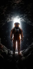 Fototapeta premium Astronaut exploring space and universe