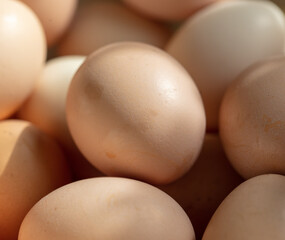 Eggs in a box. Close-up.