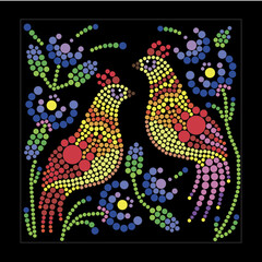 Ukrainian birds, Ukrainian culture, Petrykiv painting, colored birds, Ukrainian symbols and traditions