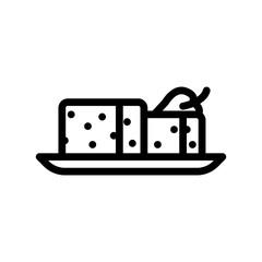 tofu japanese food line icon vector. tofu japanese food sign. isolated contour symbol black illustration