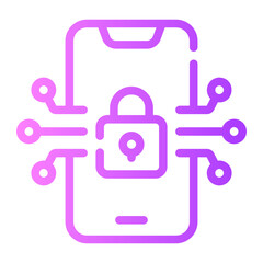 mobile security Line Gradient Icon