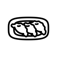 gyoza japanese food line icon vector. gyoza japanese food sign. isolated contour symbol black illustration