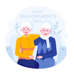 Celebrating grandparent's day flat illustration