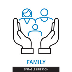 Family editable line icon