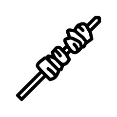 yakitori skewer japanese food line icon vector. yakitori skewer japanese food sign. isolated contour symbol black illustration