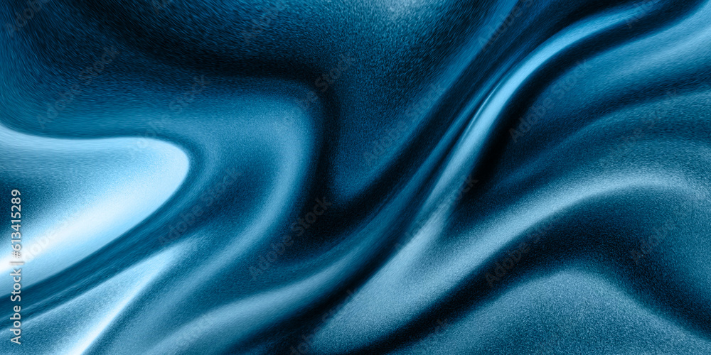 Poster abstract wave fluid flowing surface background by dark blue rough texture.