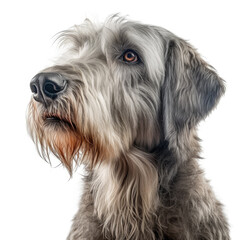 Fototapeta portrait of a irish wolfhound dog isolated on white background, ai generative. obraz