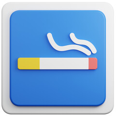 smoking area 3d sign