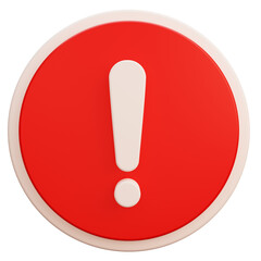 red exclamation mark warning 3d sign