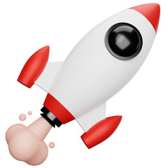launched rocket spaceship 3d icon