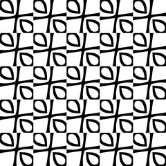 Background with abstract shapes. Black and white texture. Seamless monochrome repeating pattern  for decor, fabric, cloth.