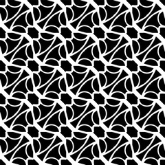  Background with abstract shapes. Black and white texture. Seamless monochrome repeating pattern  for decor, fabric, cloth.