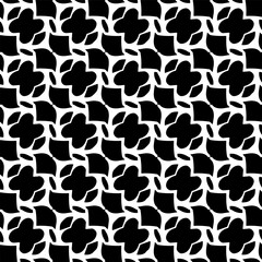  Background with abstract shapes. Black and white texture. Seamless monochrome repeating pattern  for decor, fabric, cloth.