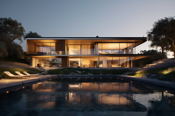 Fototapeta premium Elegant modern and futuristic building