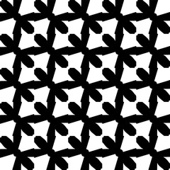  Background with abstract shapes. Black and white texture. Seamless monochrome repeating pattern  for decor, fabric, cloth.