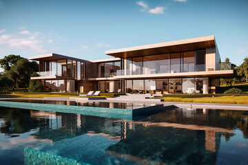 Elegant modern and futuristic building