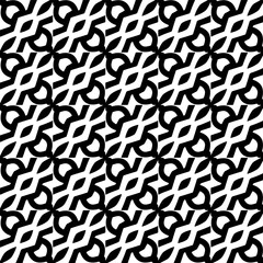 Background with abstract shapes. Black and white texture. Seamless monochrome repeating pattern  for decor, fabric, cloth.