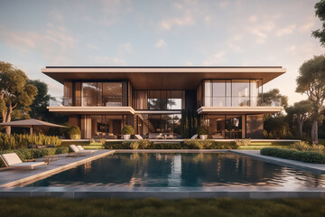 Obraz premium Elegant modern and futuristic building