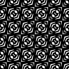  Background with abstract shapes. Black and white texture. Seamless monochrome repeating pattern  for decor, fabric, cloth.