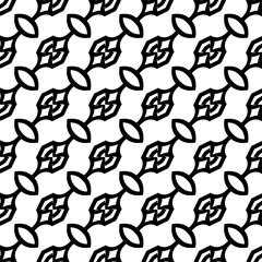  Background with abstract shapes. Black and white texture. Seamless monochrome repeating pattern  for decor, fabric, cloth.